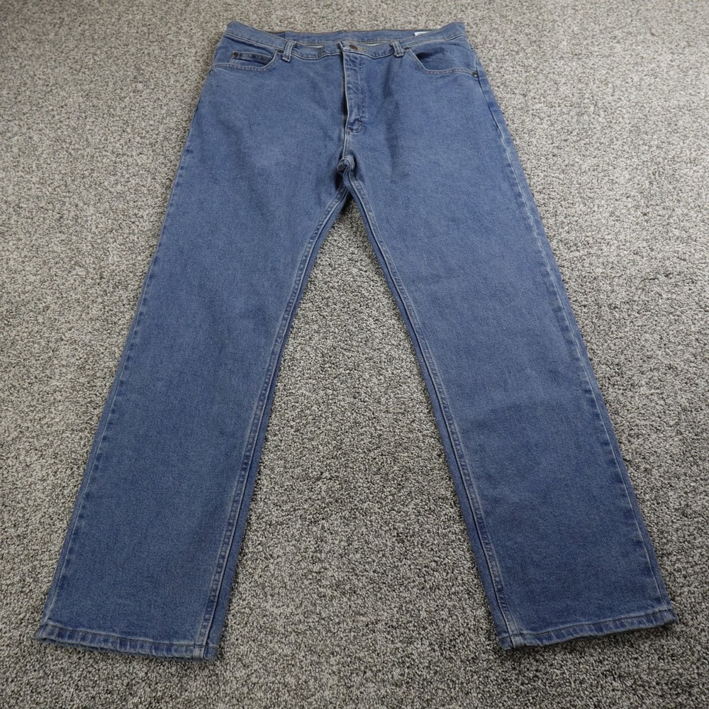 Wrangler Jeans Mens 38X30 Dark Blue‎ Denim Pants Stretch Cowboy Western Rodeo